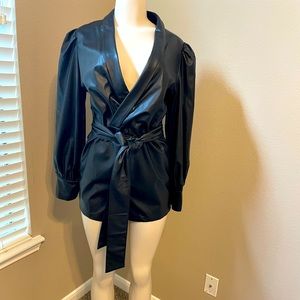 Leather shorts romper